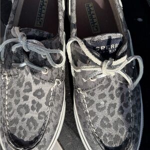 Sperry Men's Black Leopard Boat Shoes